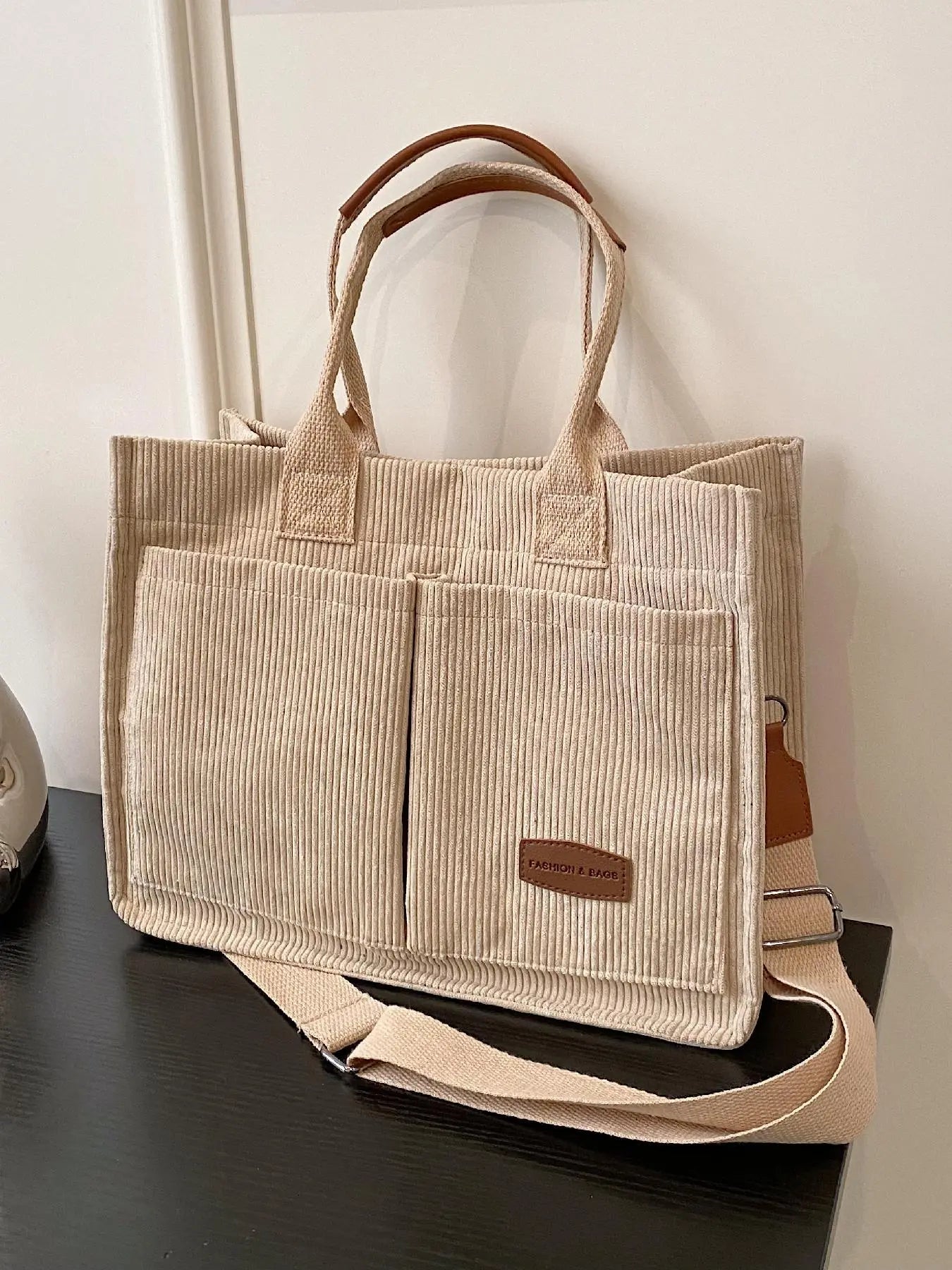 Summer Tote Bag for Women - Versatile Cherry Pattern Work and Beach Bag, Stylish Fabric Shoulder Bag for Everyday Use