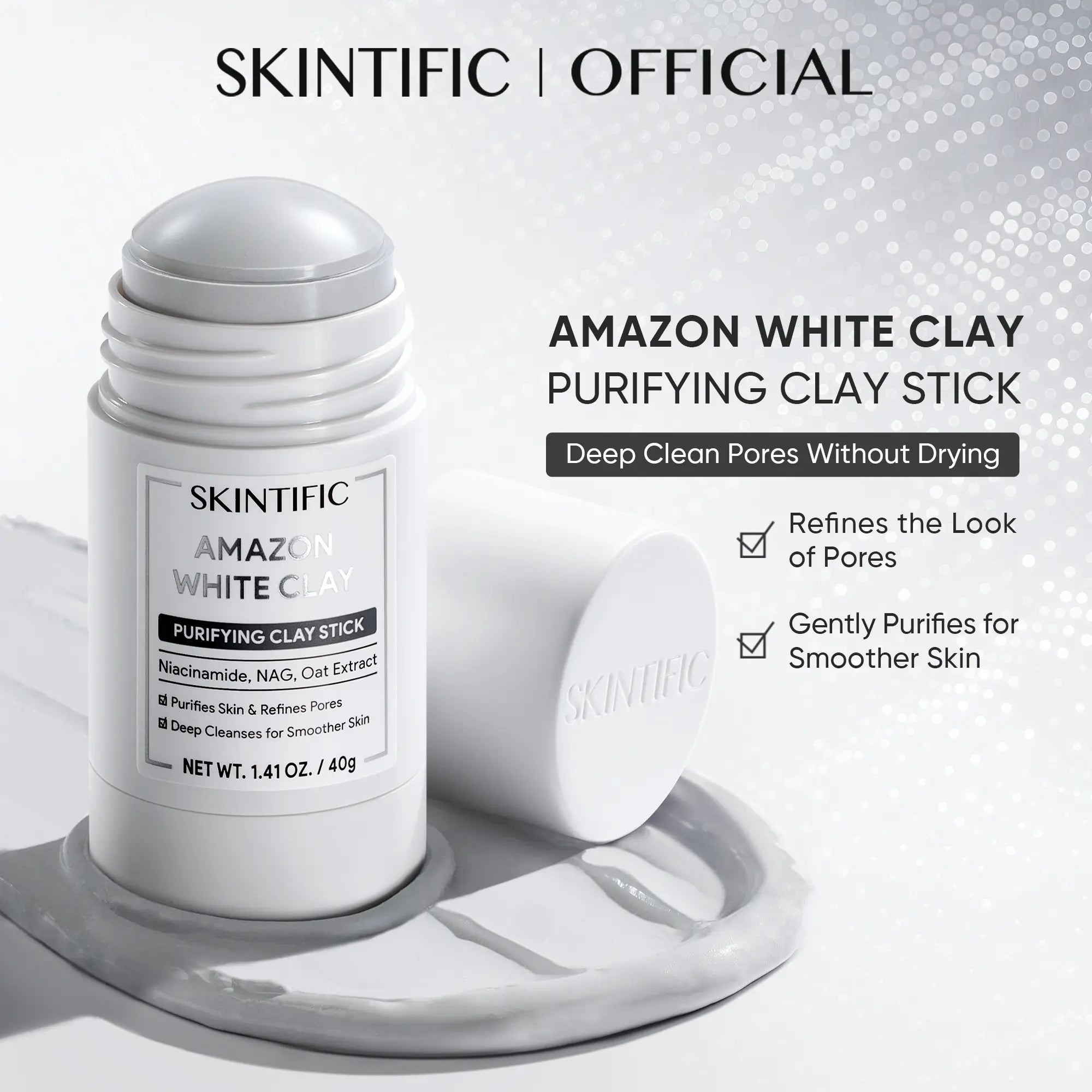SKINTIFIC Clay Stick Collection 5 Masks for Every Skin Concern - Alaska Volcano Clay Stick / Mugwort anti Pores & Acne Clay Stick / Niacinamide Bright Boost Clay Stick / Amazon White Purifying Clay Stick / PDRN Rose Clay Stick