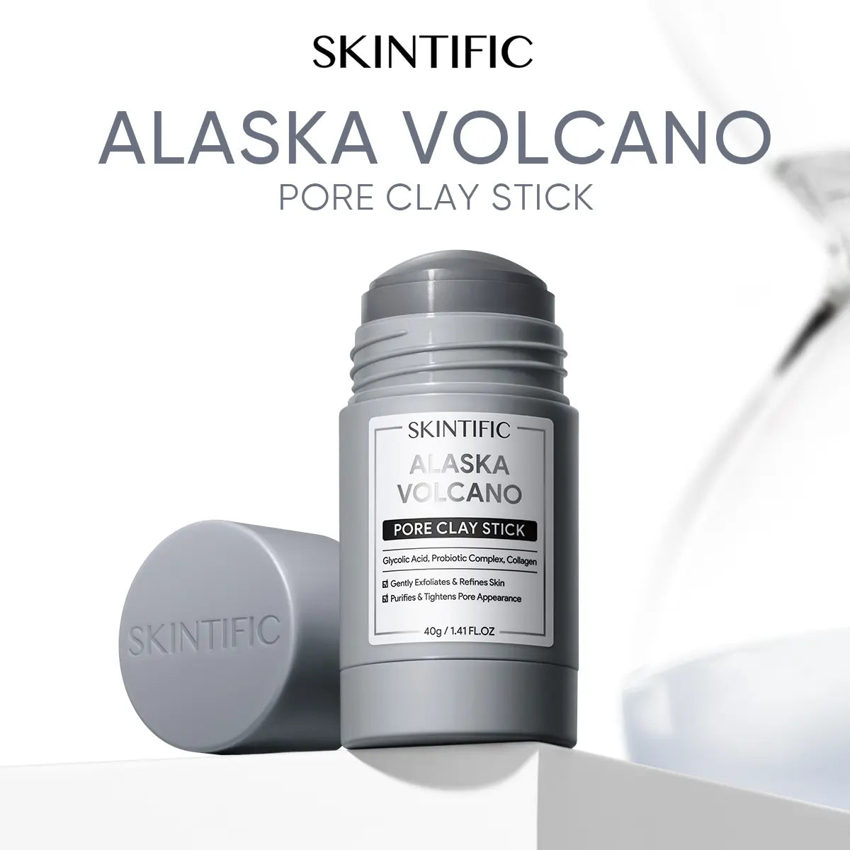 SKINTIFIC Clay Stick Collection 5 Masks for Every Skin Concern - Alaska Volcano Clay Stick / Mugwort anti Pores & Acne Clay Stick / Niacinamide Bright Boost Clay Stick / Amazon White Purifying Clay Stick / PDRN Rose Clay Stick