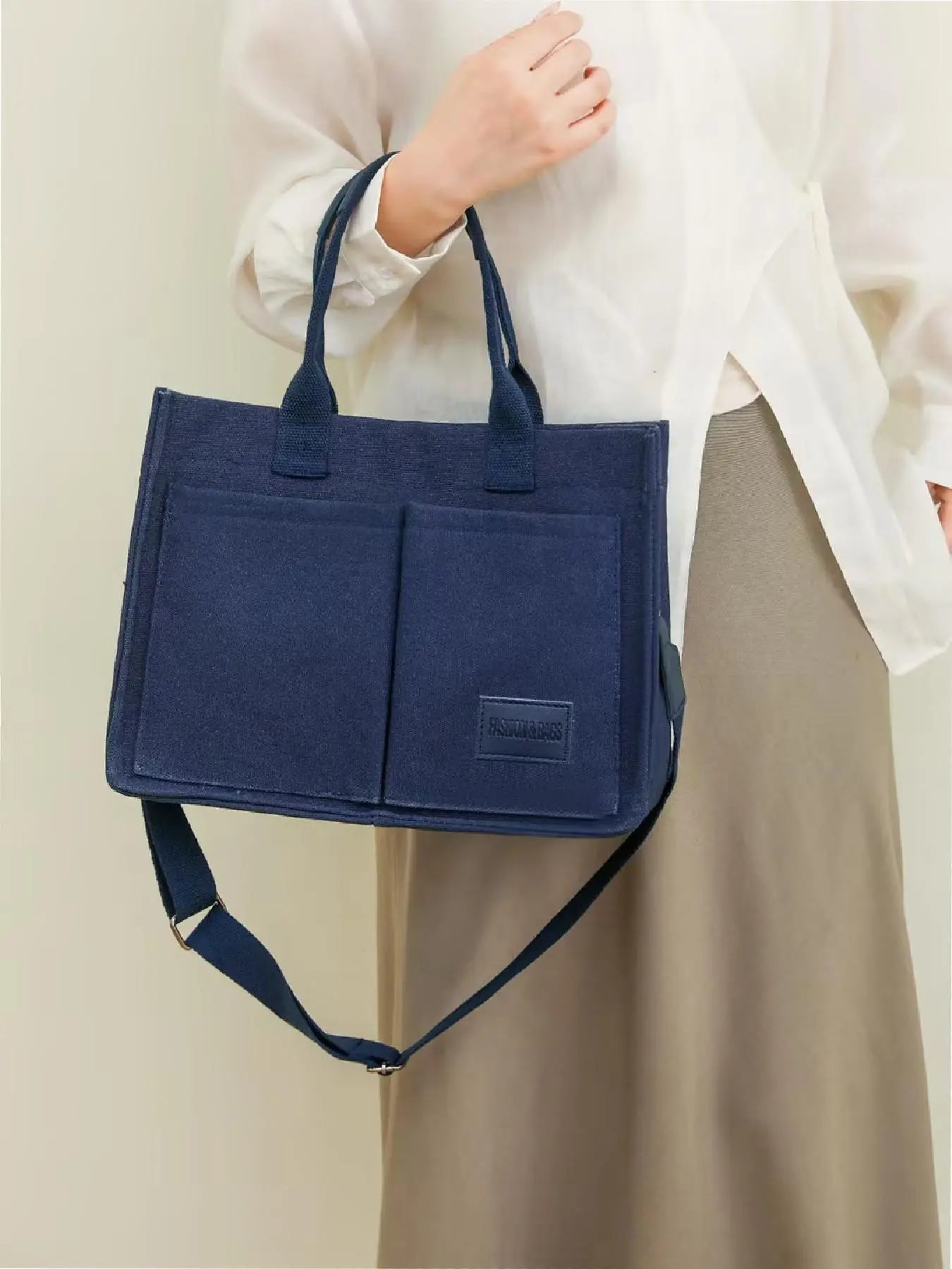 Summer Tote Bag for Women - Versatile Cherry Pattern Work and Beach Bag, Stylish Fabric Shoulder Bag for Everyday Use