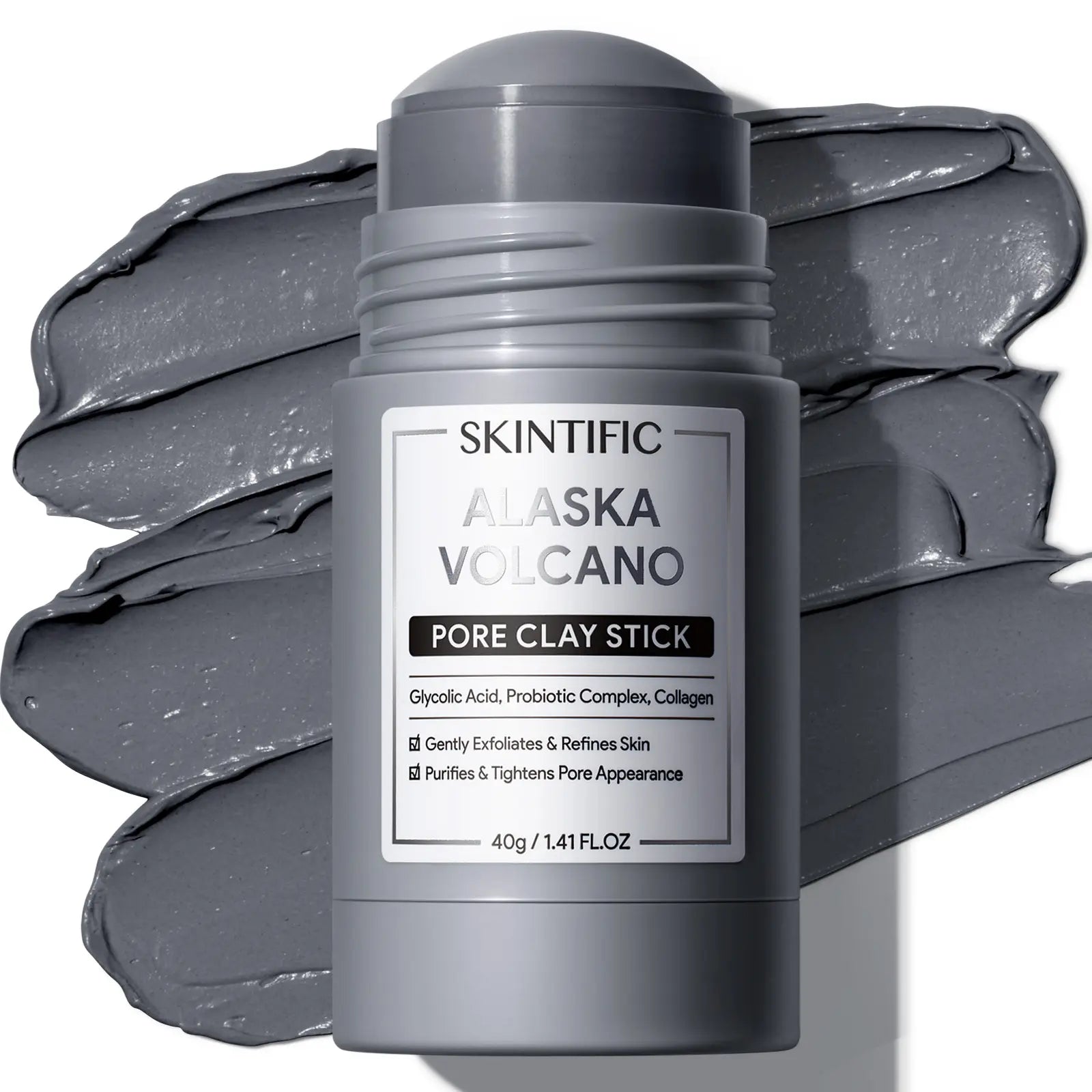 SKINTIFIC Clay Stick Collection 5 Masks for Every Skin Concern - Alaska Volcano Clay Stick / Mugwort anti Pores & Acne Clay Stick / Niacinamide Bright Boost Clay Stick / Amazon White Purifying Clay Stick / PDRN Rose Clay Stick