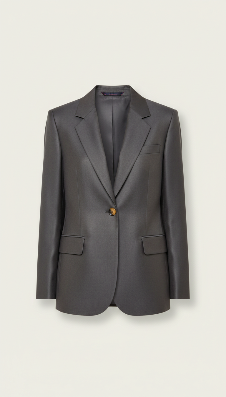 Silk Charcoal Tailored Blazer