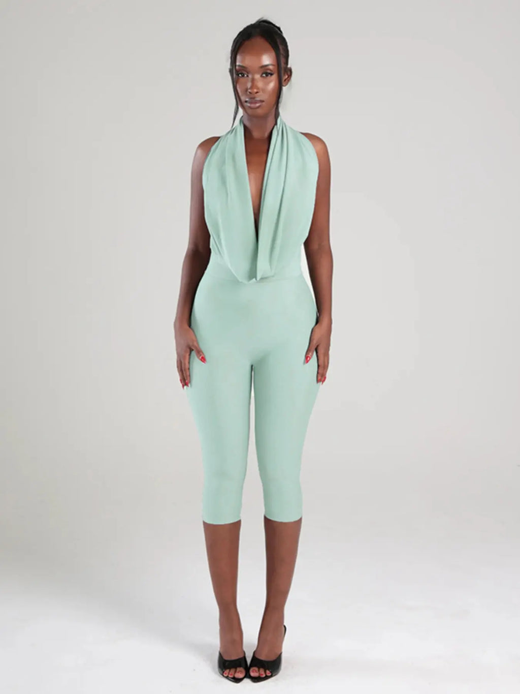 Women'S Sexy Backless Sleeveless Bodycon Fit Jumpsuit, Simple Design, Casual Daily Wear, Fashionable and Stylish, Ideal for Everyday, Backless Fitted Jumpsuit