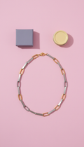 Metallic chain necklace with high-shine finish