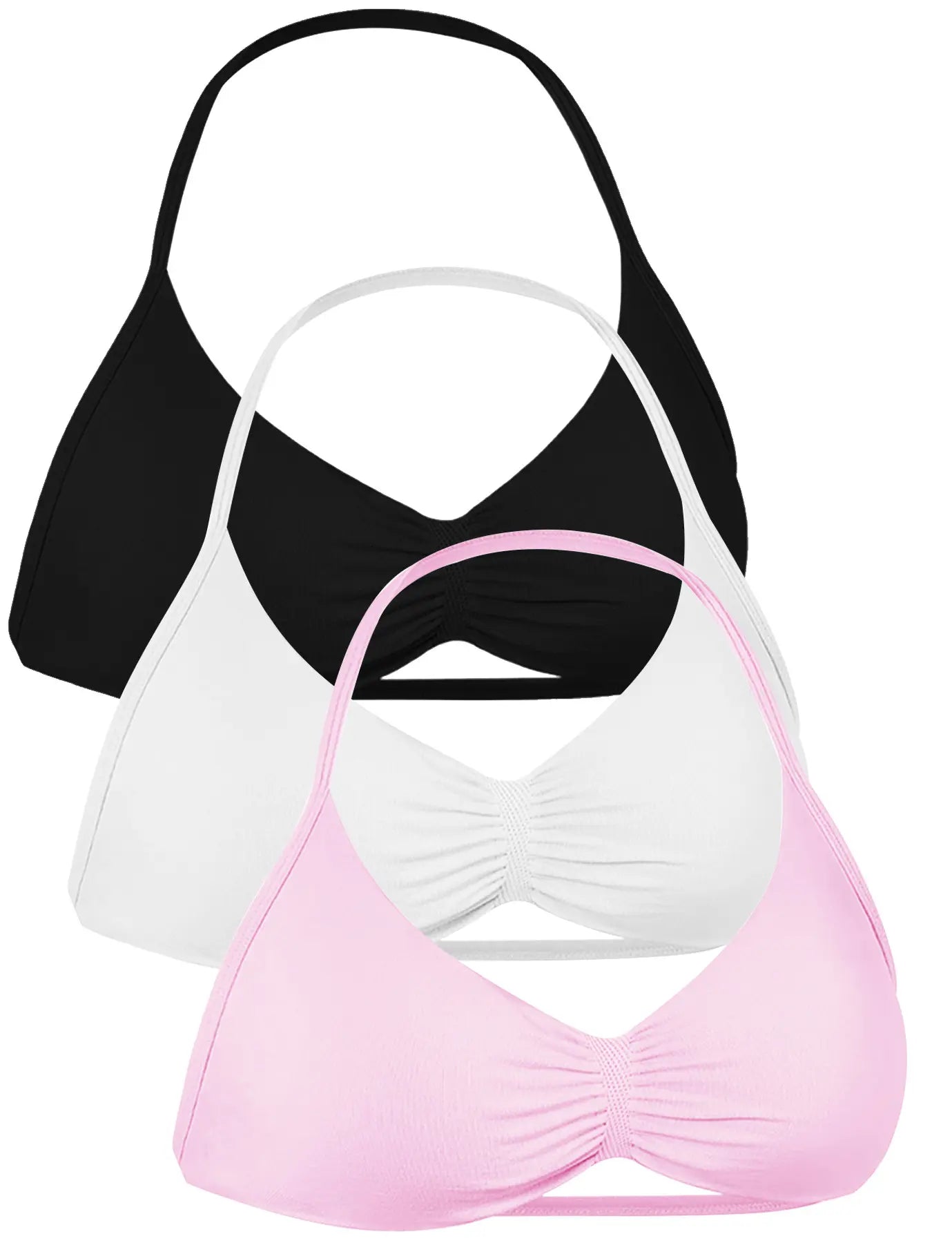 Women'S Solid Color Strappy Sports Bra, Breathable Comfortable Backless Padded Impact Strappy Bra, Workout Bras, Yoga Sports Bra, Quick Drying Running Fitness Sports Bra, Ruched Sports Bra, Sporty Bra